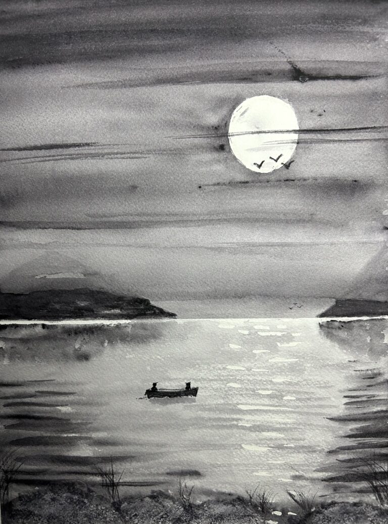 Bild med titel: Ute i månsken